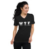 WTF White Unisex V-Neck T-Shirt