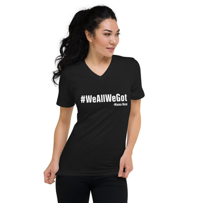 WeAllWeGet white Unisex V-Neck T-Shirt